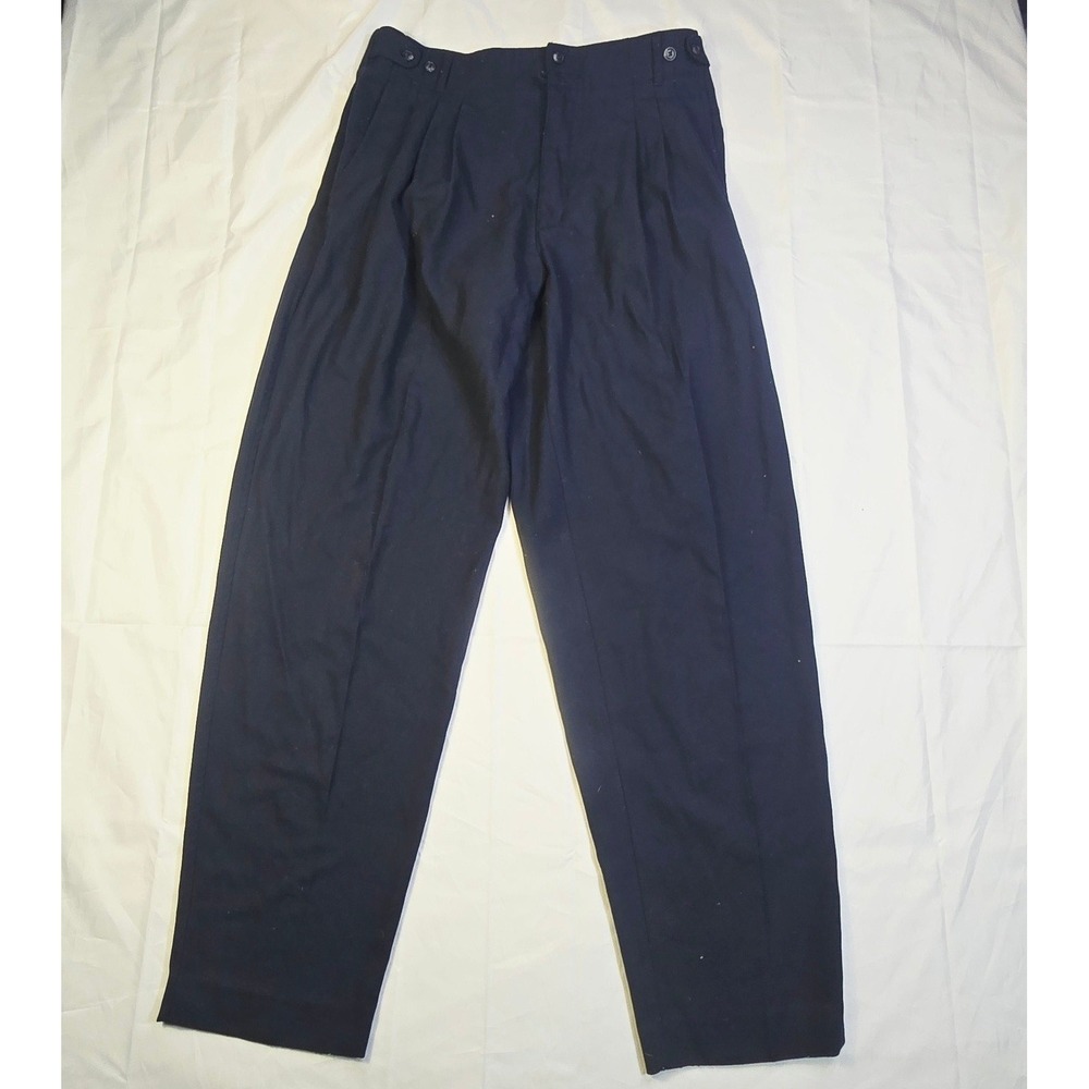 Matinique Men's Pleated Dress Pants Size 36 Navy Blue Straight Leg Trousers P67